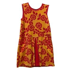 Healthtex Terrycloth Red & Orange Floral Shift Dress or Swimsuit Coverup - Sz 5
